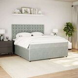 vidaXL Box spring postelja z vzmetnico svetlo siva 180x200 cm žamet | Shoptok.si