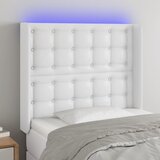 The Living Store led posteljno vzglavje belo 103x16x118/128 cm umetno usnje - led vzglavje, (21418544) Cene