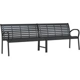  Dvostruka vrtna klupa crna 231 cm od čelika i WPC-a | Eponuda.com