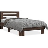 Furnova Posteljni okvir rjav hrast 100x200 cm inženirski les in kovina, (21941768) | Shoptok.si