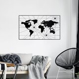  World map 16 black decorative metal wall accessory Cene