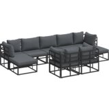 vidaXL Sjedeća garnitura za vrt 9 pcs Crna 353 x 141.5 x 71 cm | shoptok.hr