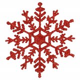 springos set božićnih ukrasa “Snježne pahulje”, 12 cm, 3 kom, crvene | shoptok.hr