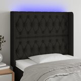  LED uzglavlje crno 93 x 16 x 118/128 cm od tkanine | shoptok.hr