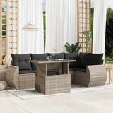Maison Chic Seti vrtnega pohištva - Vrtna garnitura - Vrtni pohištvo set 6-delna z blazinami siv poli ratan, (21808017) | Shoptok.si