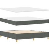  Krevet s opruga kutije s LED trakama Siva 180 x 200 cm tkanina | shoptok.hr
