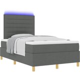  LED Box Spring Krevet Tamno siva 120 x 190 cm tkanina | Eponuda.com