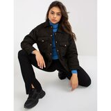 Fashion Hunters Black transitional quilted jacket without a hood Cene