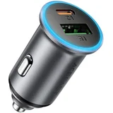 Auto punjač 65W 3.25A 1 X USB-A - 1 x USB-C sivi