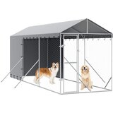 Vanjski kavez za pse s krovom srebrni 2x6x2,5 m pocinčani čelik | shoptok.hr