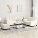  3-dijelni set sofa s jastucima krem baršunasti | shoptok.hr