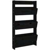 Furnova Stenska korita 3-nadstropna 60x18,5x110 cm črna trdna borovina, (21919836) | Shoptok.si