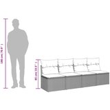  Vrtna sofa s jastucima za 4 osobe, crna, poliratan | shoptok.hr