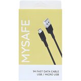 MySafe kabel - 1m - MicroUSB - Crna KP25592 | shoptok.hr