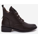 Boto Low Insulated Ankle Boots With Zipper And Decoration Brown Nevalia | shoptok.hr
