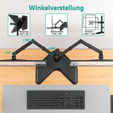 WALI namizno stojalo za 2 monitorja do 27" z nastavljivo višino, nagibom in vrtenjem odprta embalaža | Shoptok.si