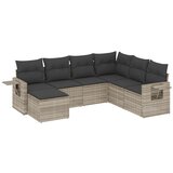Maison Chic Seti vrtnega pohištva - Vrtna garnitura - Vrtni pohištvo set 7-delna z blazinami siv poli ratan, (21801217) | Shoptok.si