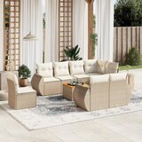 vidaXL 9-dijelni set vrtnih sofa s jastucima bež od poliratana | shoptok.hr