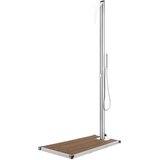  Vrtni tuš sa smeđom bazom 225 cm od nehrđajućeg čelika | shoptok.hr