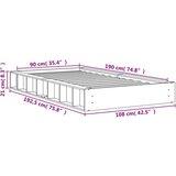 vidaXL Okvir kreveta voštano smeđi 90 x 190 cm od masivne borovine | shoptok.hr