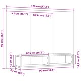  Set TV komoda Crni hrast 120 x 23,5 x 90 cm Konstruirano drvo | Eponuda.com