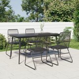 vidaXL 5-dijelni vrtni blagovaonski set od PVC ratana crni Cijene