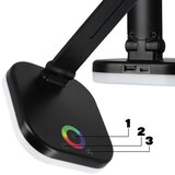  LED RGBW prigušiva stona lampa sa bežičnim punjenjem LED/7W/5V USB crna | Eponuda.com