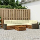  Set vanjskih sofa 6 kom. Prirodna i krem Poliester | shoptok.hr