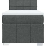 vidaXL Box spring postelja z vzmetnico temno siva 90x200 cm blago | Shoptok.si