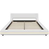 Lumor Postelja za odrasle 140x200 cm z LED osvetlitvijo – iz PU usnja – bela, (22151154) | Shoptok.si