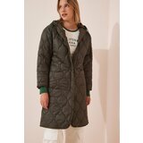 Happiness İstanbul Women's Khaki Hooded Quilted Coat cene