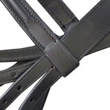 vidaXL Usnjena Kombinirana Uzda z Vajetmi in Brzdo Črne Barve Polna Velikost | Shoptok.si