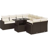 vidaXL 9-dijelni set vrtnih sofa s jastucima poliratan smeđi | shoptok.hr