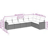  7-dijelni set vrtnih sofa od poliratana s jastucima crni | shoptok.hr