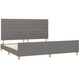  Posteljni okvir z vzglavjem temno siv 200x200 cm blago, (20906625) | Shoptok.si