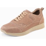 Ombre Men's lightweight suede sports style sneakers - beige | Shoptok.si