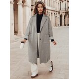 DStreet Płaszcz damski oversize AVELINNI długi w jodełkę szary Cene
