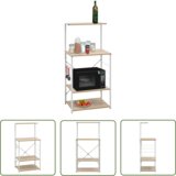 The Living Store Omarica za mikrovalovno pečico bela in hrast 60x39,6x123 cm - Omarica Za Mikrovalovno Pečico, (21745047) | Shoptok.si