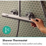 Hansgrohe 28748000 Activera Q 290/180 EcoSmart 1jet stenska termostatska armatura s tuš setom | Shoptok.si