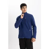 Defacto Regular Fit Stand Collar Polar Fleece Cardigan