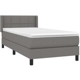  Box spring postelja z vzmetnico temno siva 80x200 cm blago, (20900295) | Shoptok.si