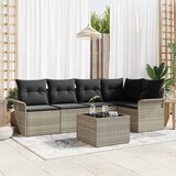  Sjedeća garnitura za vrt 6 kom. Svijetlo siva poliratan 242,5 x 132,5 x 69 cm | Shoptok.si