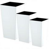 KADAX Komplet 3 vrtnih lončkov + vložki, visoki veliki, beli 47+57+68 cm, (5000350786) | Shoptok.si