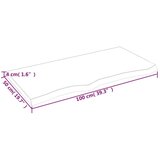 Stolna ploča 100 x 50 x 4 cm od netretirane masivne hrastovine | shoptok.hr