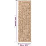  Tepih ZIZUR 200 x 200 cm s izgledom jute unutarnji i vanjski | shoptok.hr