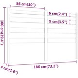  Uzglavlje za krevet boja meda 186 x 4 x 100 cm masivna borovina | Eponuda.ba