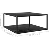  Stolić za kavu crni 80 x 80 x 35 cm od kaljenog stakla | shoptok.hr