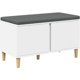  Klupa za hodnik s jastukom s pohranom Bijelo 60 x 38 x 46 cm | shoptok.hr