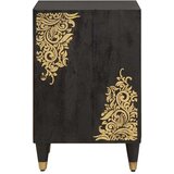 vidaXL Kopalniška omarica Črna 38 x 33 x 58 cm Masiven les manga | Shoptok.si