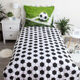 Jerry Fabrics Zelena enojna bombažna otroška posteljnina 140x200 cm Football – | Shoptok.si